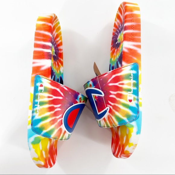 Champion IPO Tie-Dye Slide Sandal, Rainbow Multi, Men’s Size 12, NEW! w/tags! - Picture 9 of 12